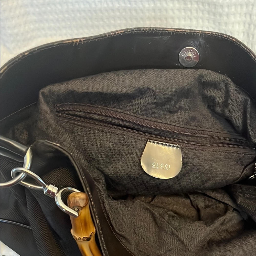 Gucci bamboo black nylon tote/hand bag - Picture 12 of 14